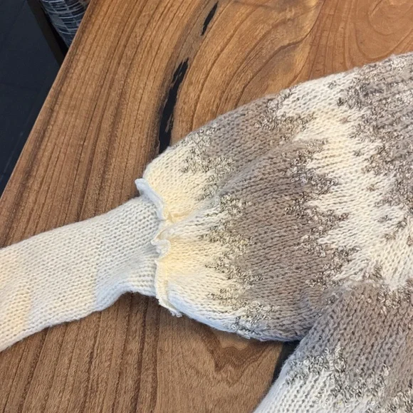 Free People Cream and Gray Knit Sweater - Picture 2 of 3